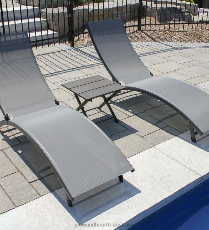 Plow & Hearth Coral Springs Lounge Set - Blue Hawaii/Black Frame P22BD1186 Houseware