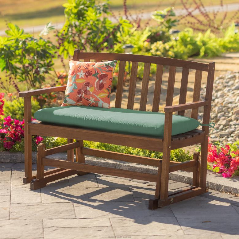 Plow & Hearth Eucalyptus Wood Love Seat Glider, Lancaster Outdoor Furniture Collection - Natural P22BD1160 Houseware