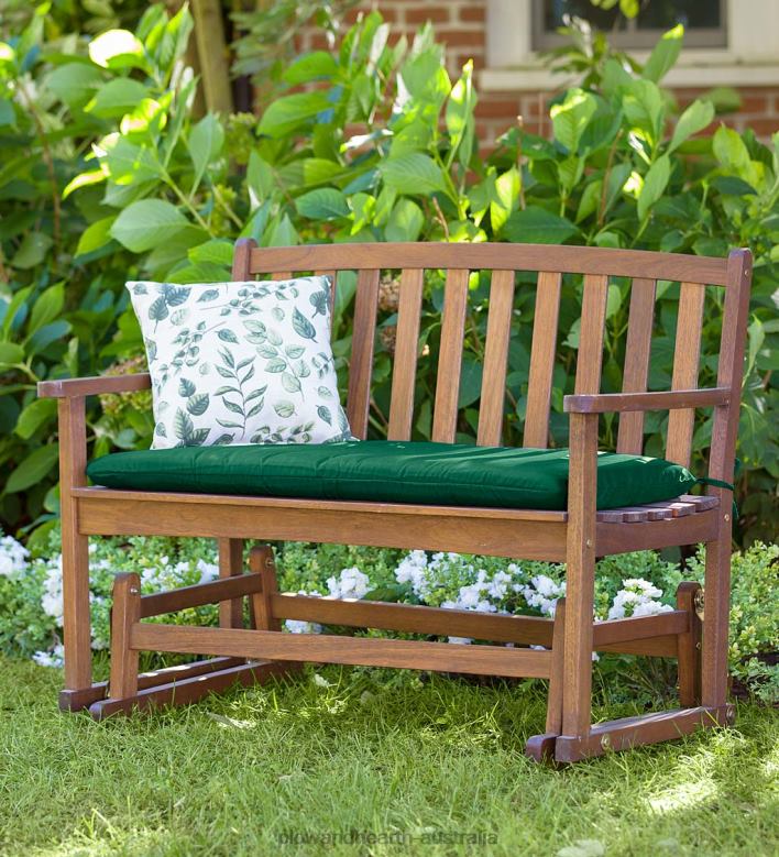 Plow & Hearth Eucalyptus Wood Love Seat Glider, Lancaster Outdoor Furniture Collection - Natural P22BD1160 Houseware