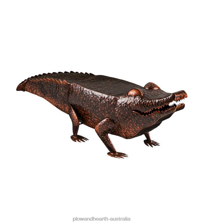 Plow & Hearth Handmade Painted Metal Alligator Side Table P22BD1125 Houseware