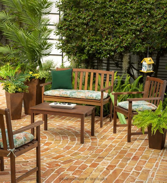 Plow & Hearth Lancaster Eucalyptus Outdoor Seating, 4-Piece Set - Natural P22BD1096 Houseware