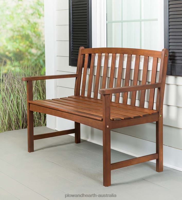 Plow & Hearth Lancaster Eucalyptus Outdoor Seating, 4-Piece Set - Natural P22BD1096 Houseware