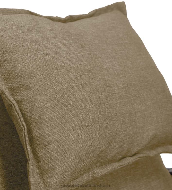 Plow & Hearth Multi-Functional Outdoor Wicker Love Seat Chaise Lounger with Taupe Cushions P22BD1083 Houseware