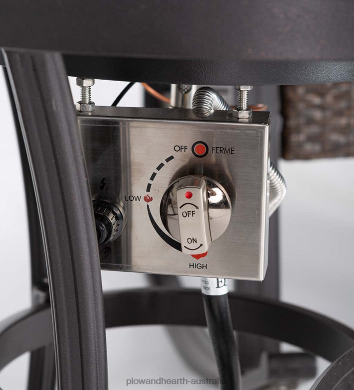 Plow & Hearth Syracuse Wicker Rocking Chairs and Fire Pit Side Table, 3-Piece Set P22BD1100 Houseware