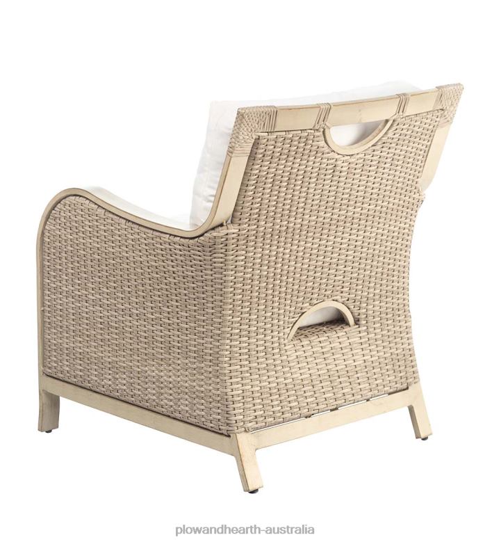 Plow & Hearth Urbanna Premium Wicker Collection in Driftwood with Luxury Cushions P22BD1092 Houseware