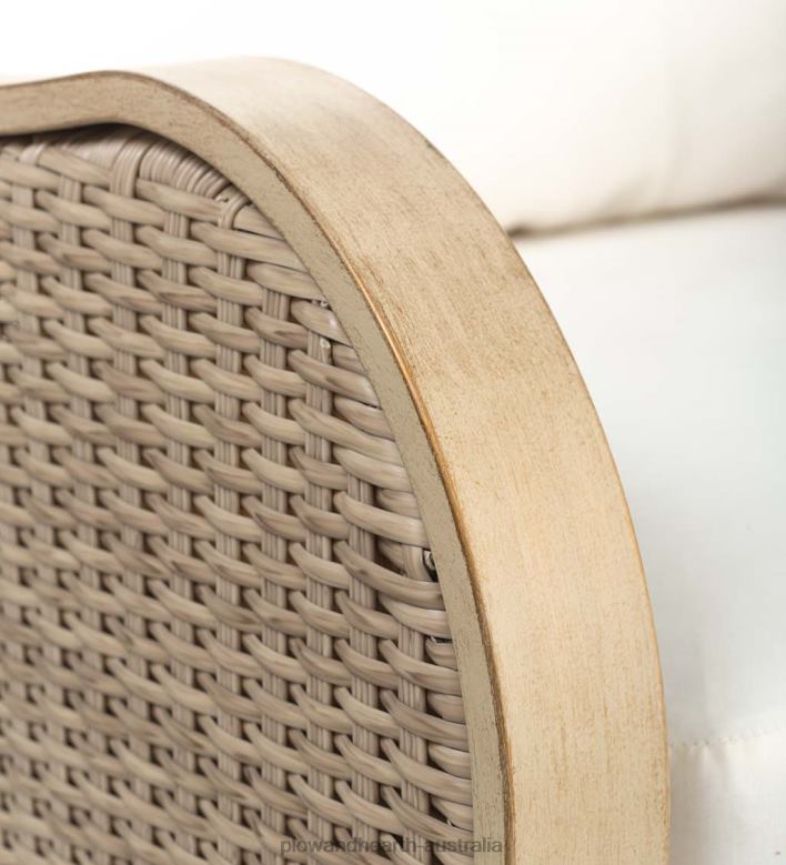 Plow & Hearth Urbanna Premium Wicker Collection in Driftwood with Luxury Cushions P22BD1092 Houseware