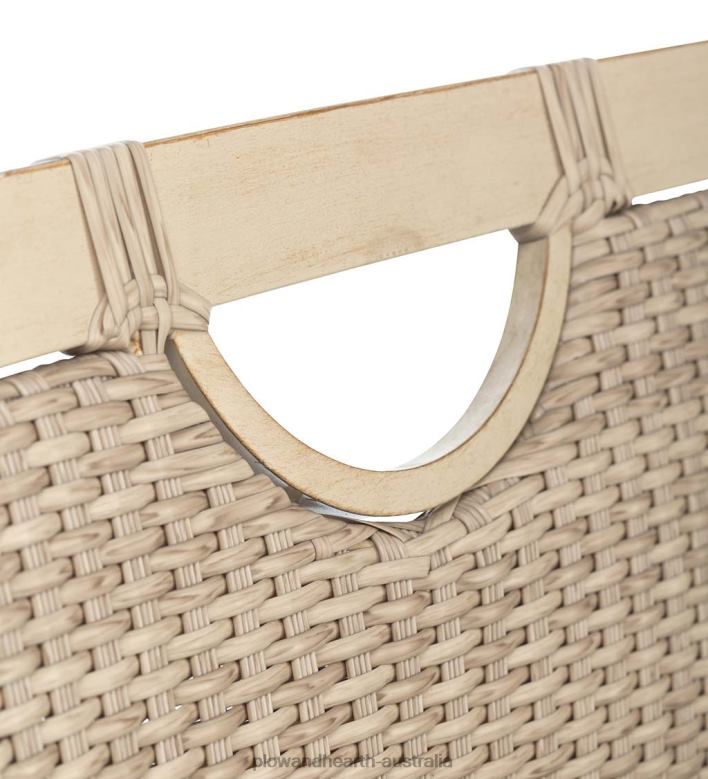 Plow & Hearth Urbanna Premium Wicker Collection in Driftwood with Luxury Cushions P22BD1092 Houseware