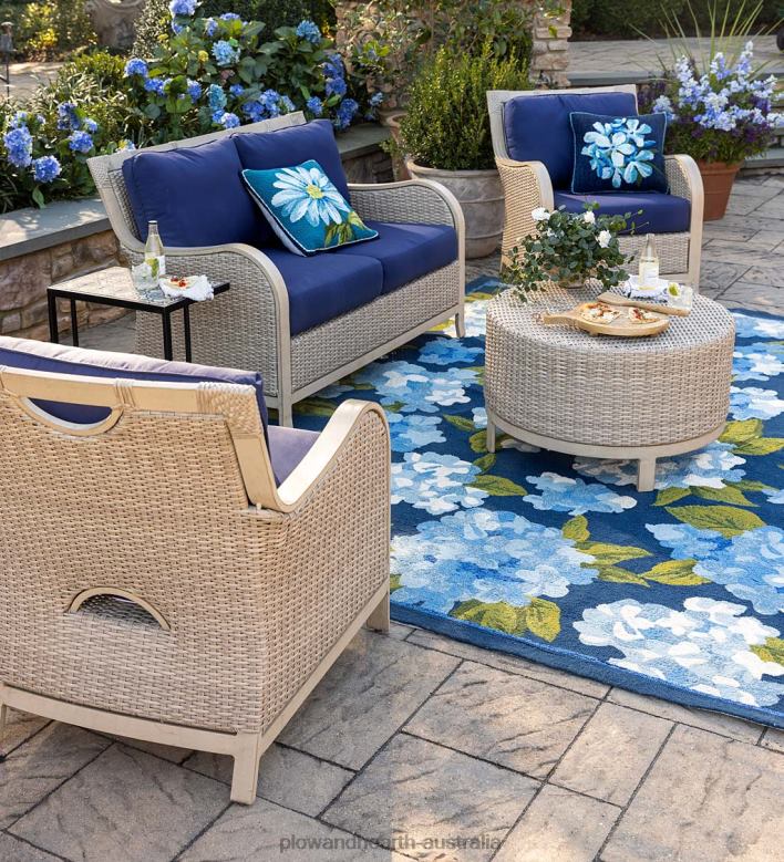 Plow & Hearth Urbanna Premium Wicker Collection in Driftwood with Luxury Cushions P22BD1092 Houseware