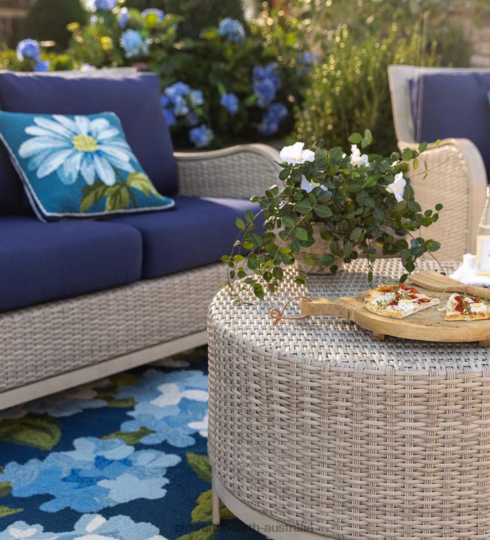 Plow & Hearth Urbanna Premium Wicker Collection in Driftwood with Luxury Cushions P22BD1092 Houseware