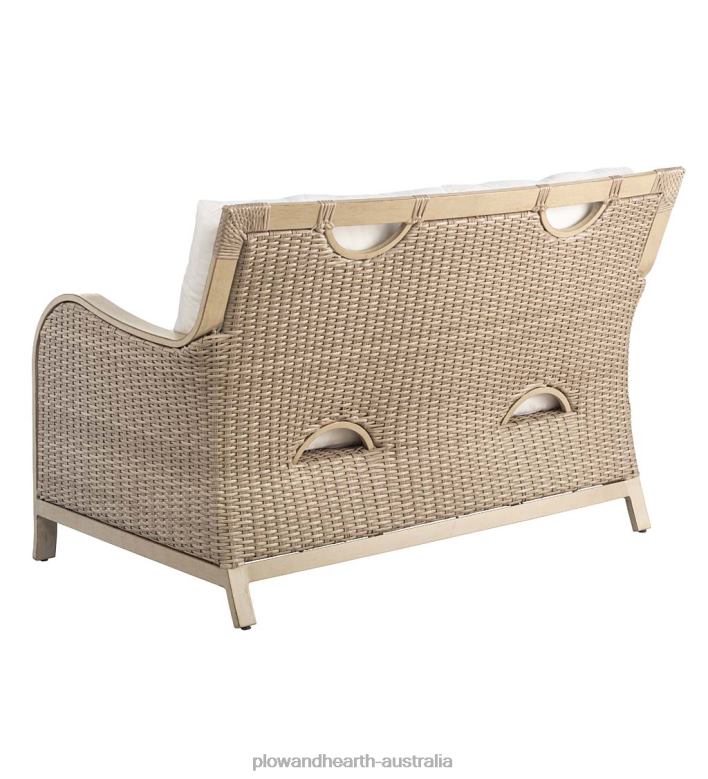 Plow & Hearth Urbanna Premium Wicker Collection in Driftwood with Luxury Cushions P22BD1092 Houseware