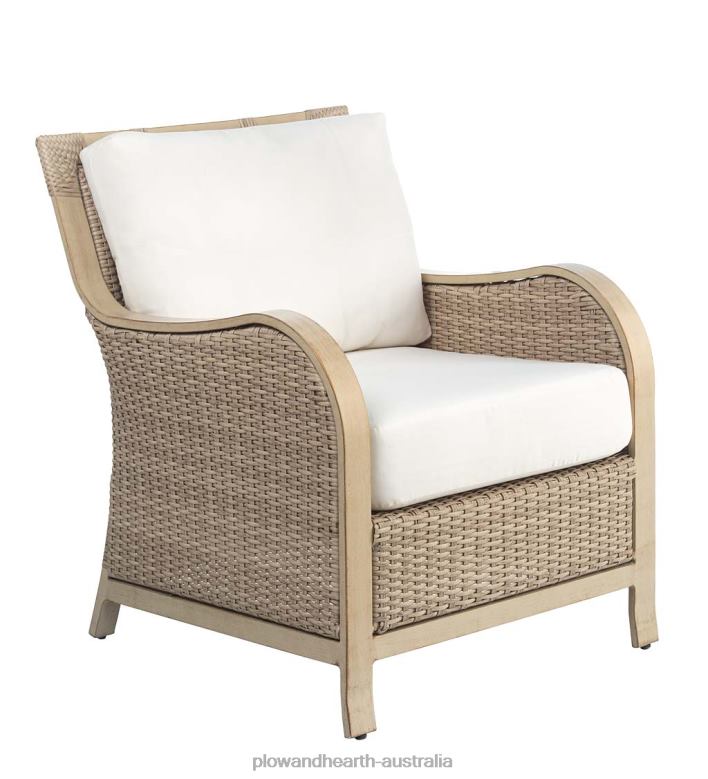 Plow & Hearth Urbanna Premium Wicker Collection in Driftwood with Luxury Cushions P22BD1092 Houseware