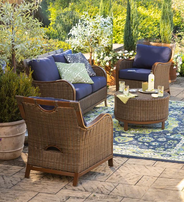 Plow & Hearth Urbanna Premium Wicker Collection with Luxury Cushions P22BD1089 Houseware