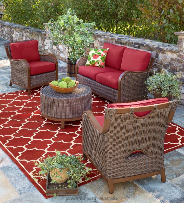 Plow & Hearth Urbanna Premium Wicker Collection with Luxury Cushions P22BD1089 Houseware