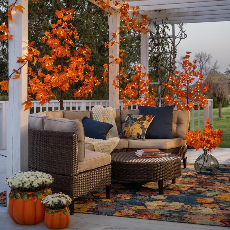 Plow & Hearth Autumn Leaves 100% Polypropylene Indoor/Outdoor Rug P22BD1359 Houseware