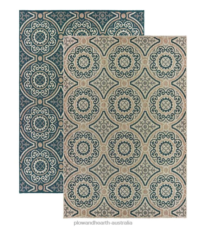 Plow & Hearth Cambridge Circles Indoor/Outdoor Rug P22BD1394 Houseware