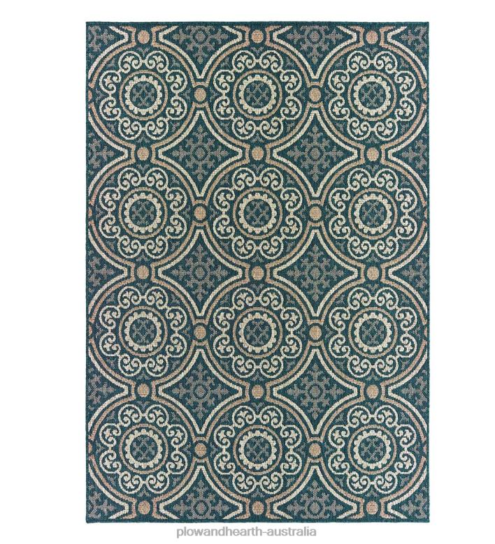 Plow & Hearth Cambridge Circles Indoor/Outdoor Rug P22BD1394 Houseware