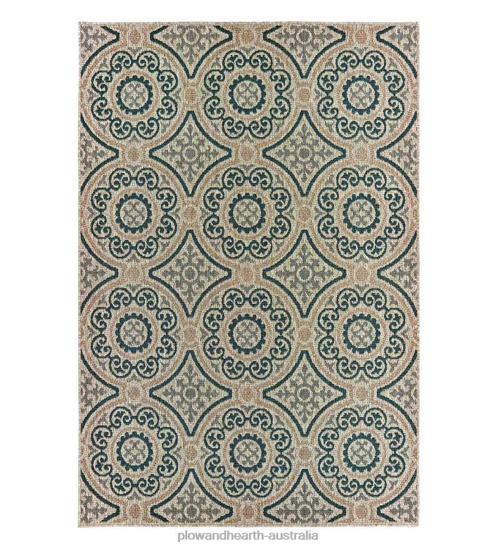 Plow & Hearth Cambridge Circles Indoor/Outdoor Rug P22BD1394 Houseware