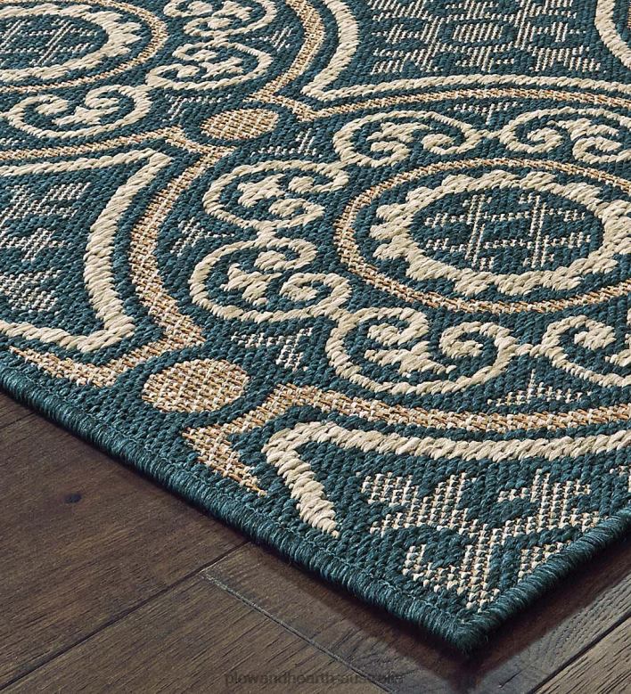 Plow & Hearth Cambridge Circles Indoor/Outdoor Rug P22BD1394 Houseware