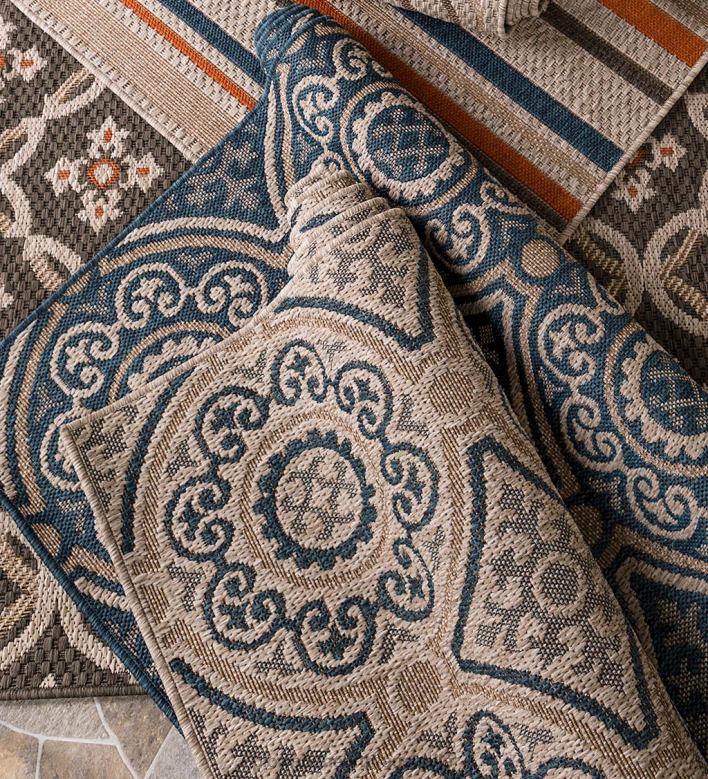 Plow & Hearth Cambridge Circles Indoor/Outdoor Rug P22BD1394 Houseware