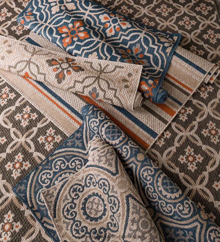 Plow & Hearth Cambridge Stripe Indoor/Outdoor Rug P22BD1417 Houseware