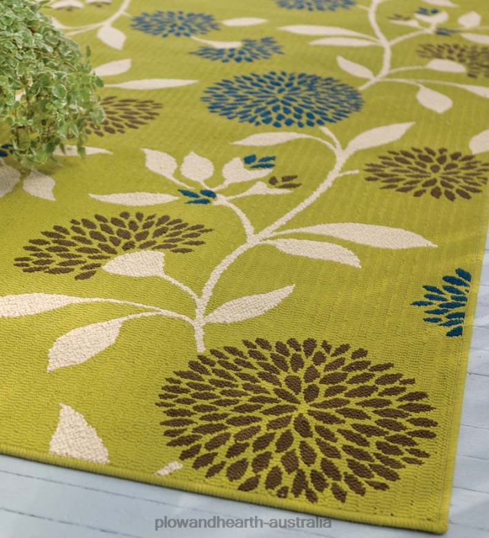 Plow & Hearth Floral Surry Indoor/Outdoor Polypropylene Area Rug P22BD1277 Houseware