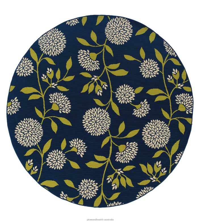 Plow & Hearth Floral Surry Indoor/Outdoor Polypropylene Area Rug P22BD1277 Houseware