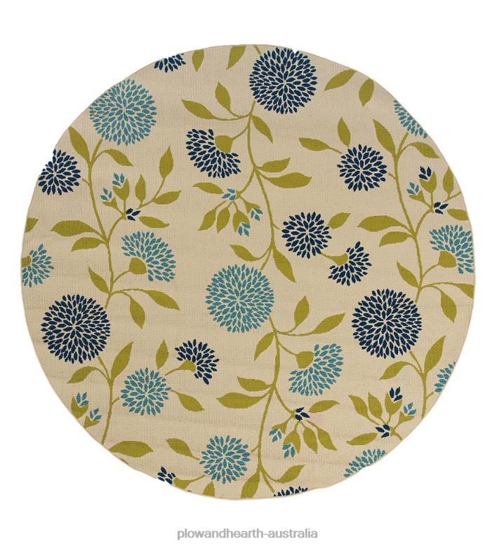 Plow & Hearth Floral Surry Indoor/Outdoor Polypropylene Area Rug P22BD1277 Houseware