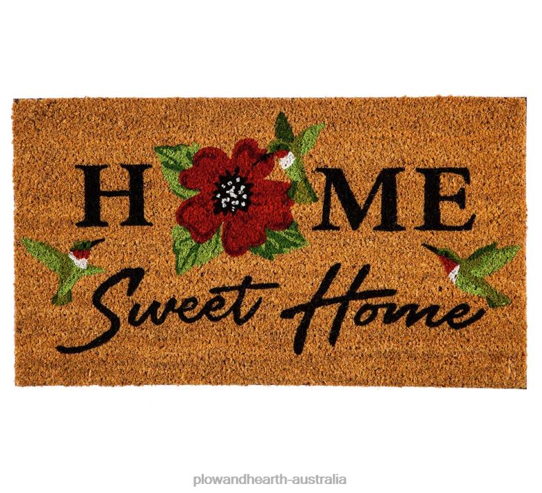 Plow & Hearth Home Sweet Home Hummingbirds Coir Mat P22BD1379 Houseware