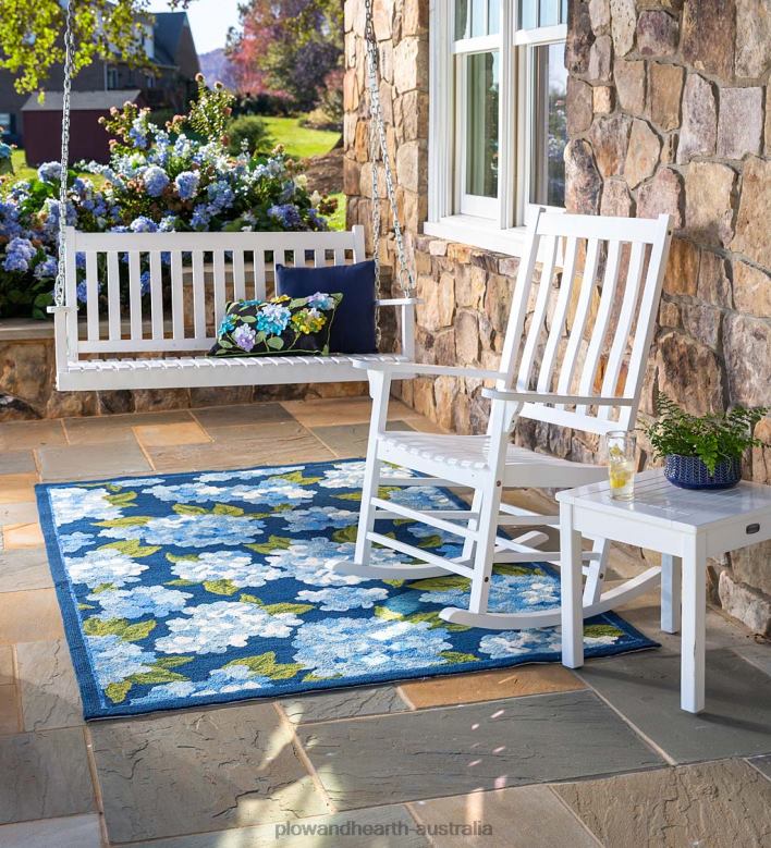 Plow & Hearth Hydrangea Indoor/Outdoor Rug P22BD1271 Houseware