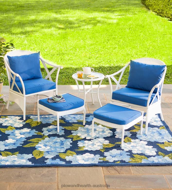 Plow & Hearth Hydrangea Indoor/Outdoor Rug P22BD1271 Houseware