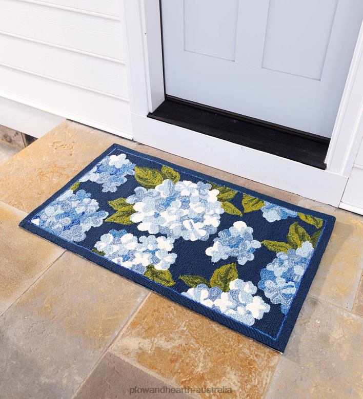 Plow & Hearth Hydrangea Indoor/Outdoor Rug P22BD1271 Houseware