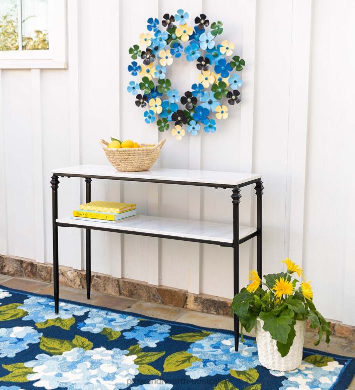 Plow & Hearth Hydrangea Indoor/Outdoor Rug P22BD1271 Houseware