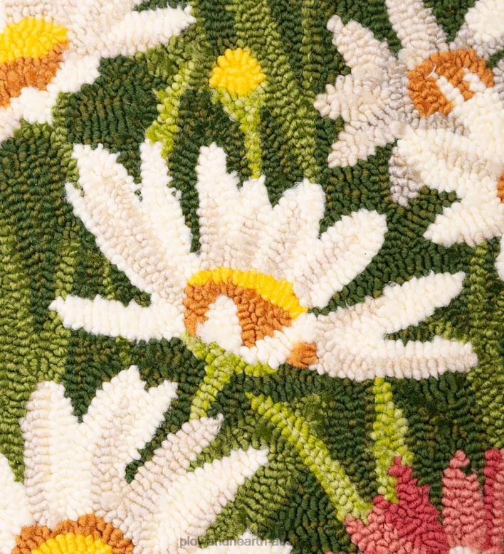 Plow & Hearth Indoor/Outdoor Daisy Walk Hooked Polypropylene Accent Rug P22BD1346 Houseware