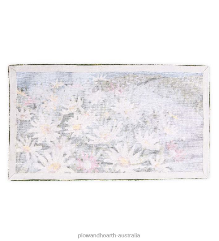 Plow & Hearth Indoor/Outdoor Daisy Walk Hooked Polypropylene Accent Rug P22BD1346 Houseware