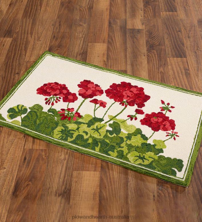 Plow & Hearth Indoor/Outdoor Geranium Hooked Polypropylene Accent Rug P22BD1352 Houseware