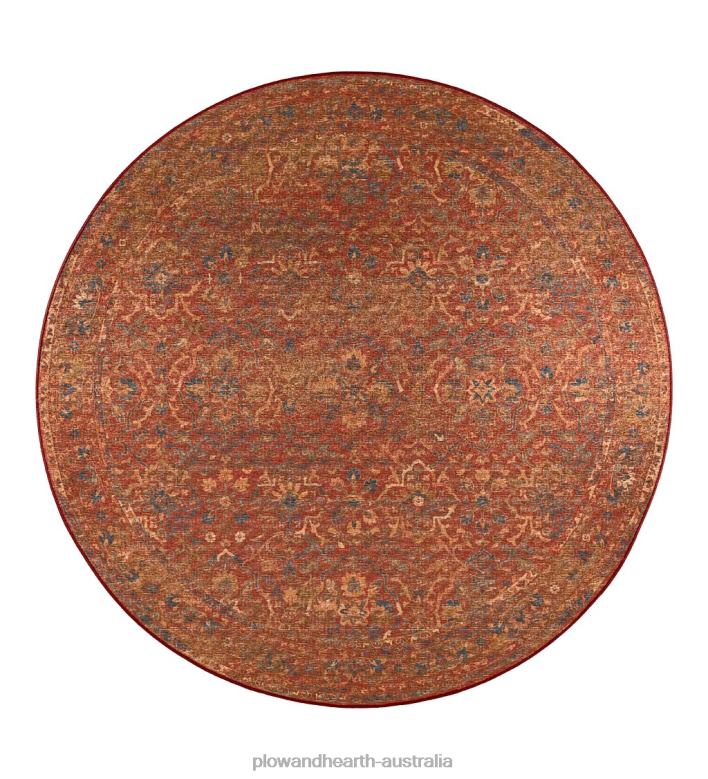 Plow & Hearth Indoor/Outdoor Graves Mill Border Round Rug P22BD1350 Houseware