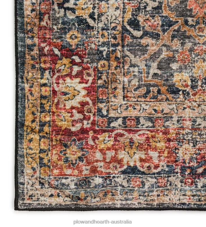 Plow & Hearth Indoor/Outdoor Graves Mill Border Round Rug P22BD1350 Houseware