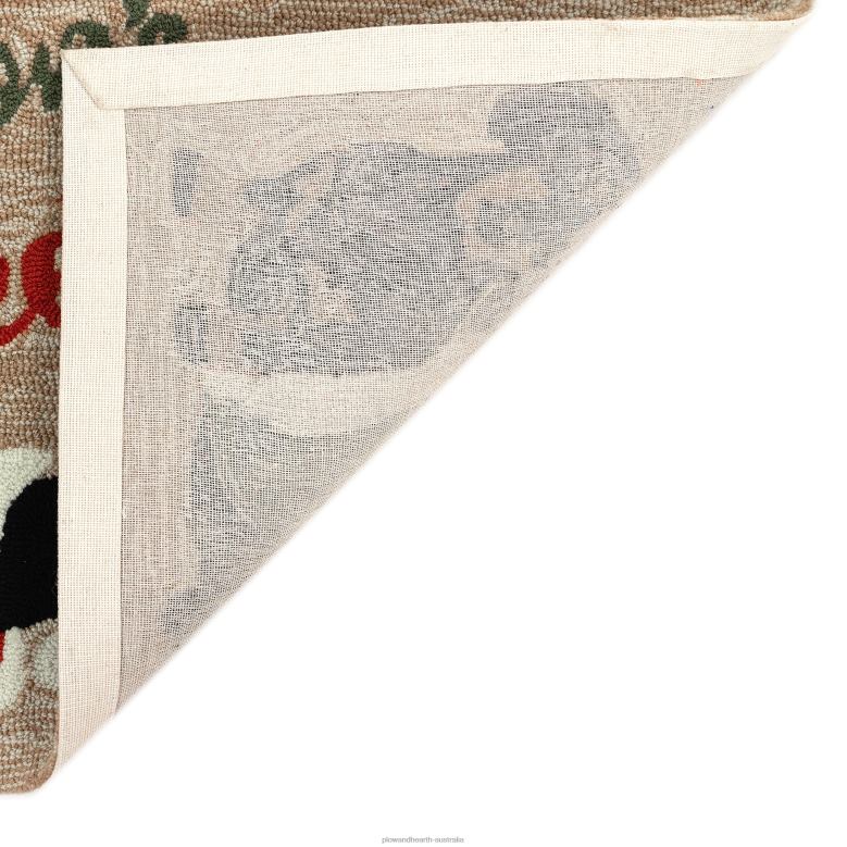 Plow & Hearth Indoor/Outdoor Hand-Hooked Christmas Dachshunds Accent Rug P22BD1338 Houseware