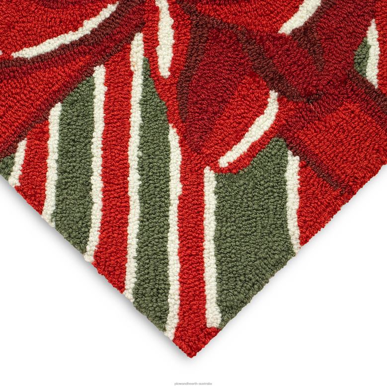 Plow & Hearth Indoor/Outdoor Hand-Hooked Christmas Gift Accent Rug P22BD1334 Houseware
