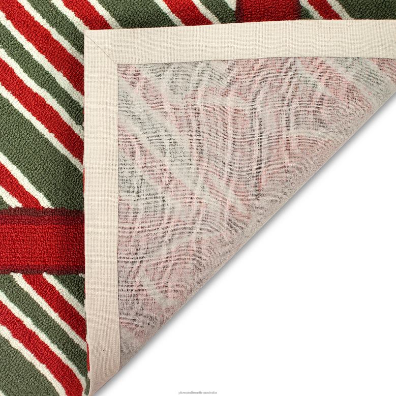 Plow & Hearth Indoor/Outdoor Hand-Hooked Christmas Gift Accent Rug P22BD1334 Houseware