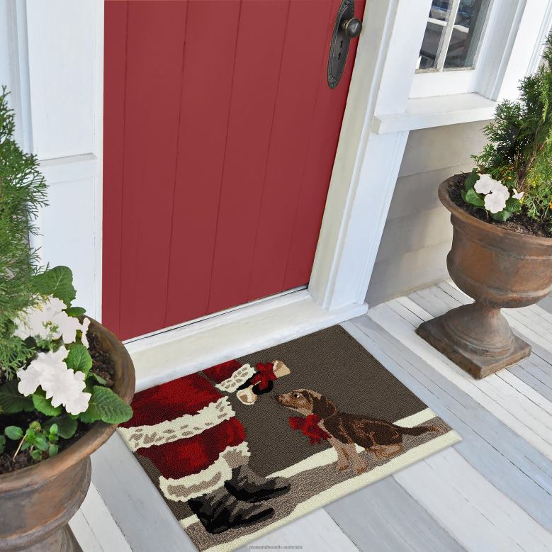 Plow & Hearth Indoor/Outdoor Hand-Hooked Good Dog Accent Rug P22BD1323 Houseware