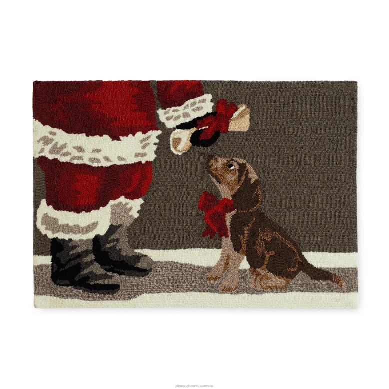 Plow & Hearth Indoor/Outdoor Hand-Hooked Good Dog Accent Rug P22BD1323 Houseware