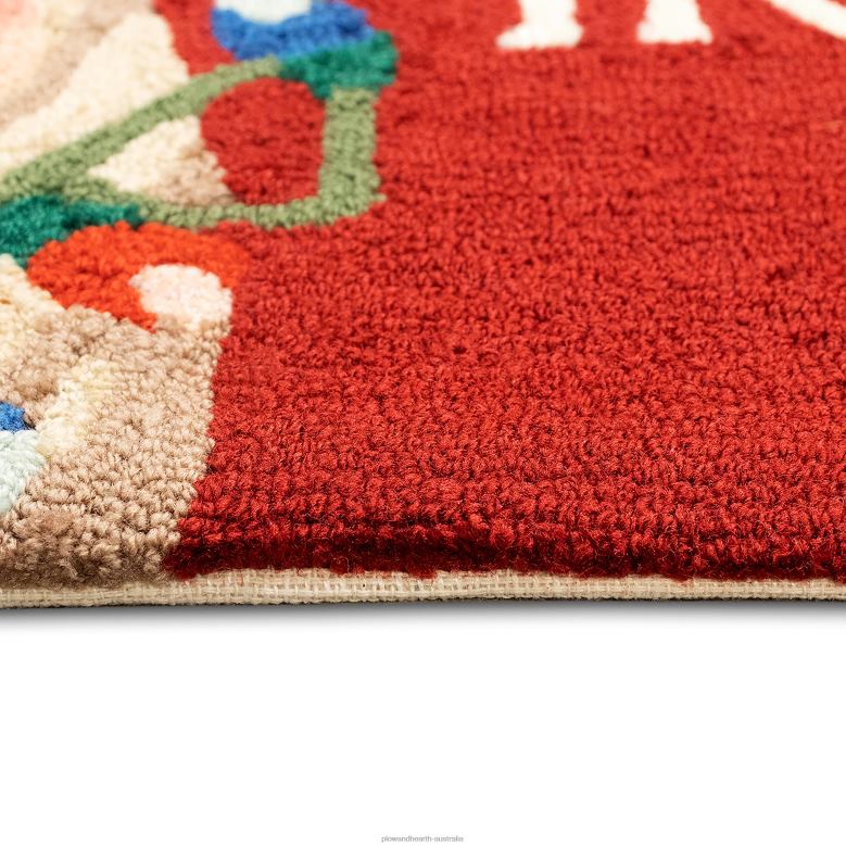 Plow & Hearth Indoor/Outdoor Hand-Hooked Happy Holidays Lab Accent Rug P22BD1315 Houseware