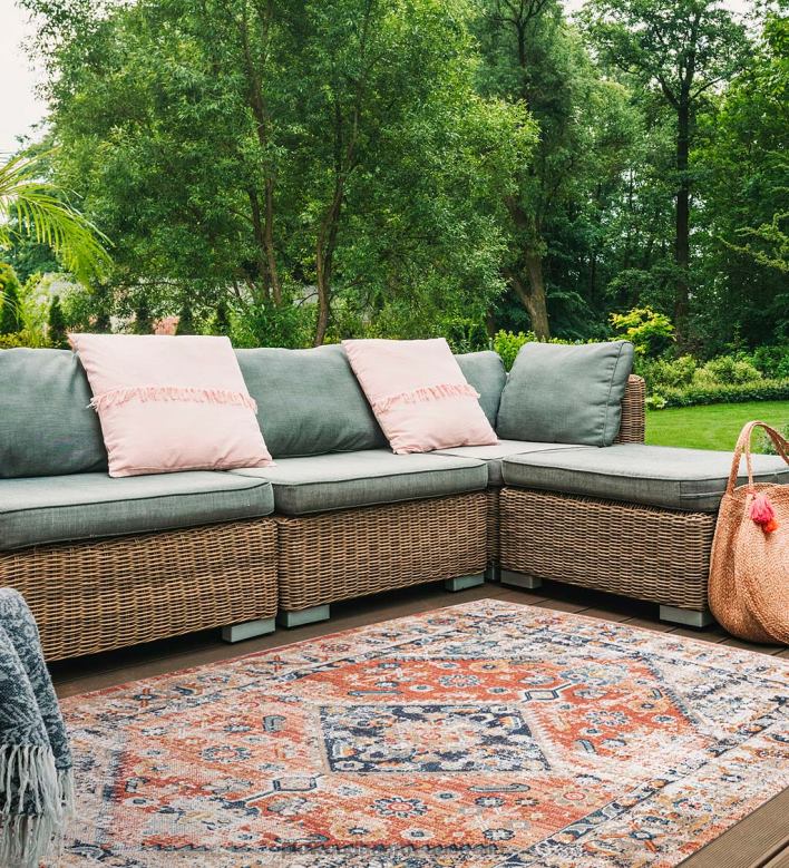 Plow & Hearth Indoor/Outdoor Penelope Traditional Rug P22BD1373 Houseware