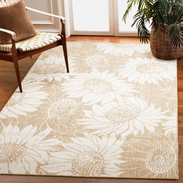 Plow & Hearth Indoor/Outdoor Sunflower Rug P22BD1442 Houseware