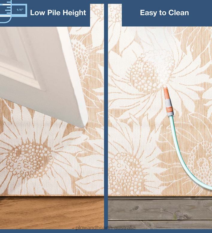 Plow & Hearth Indoor/Outdoor Sunflower Rug P22BD1442 Houseware