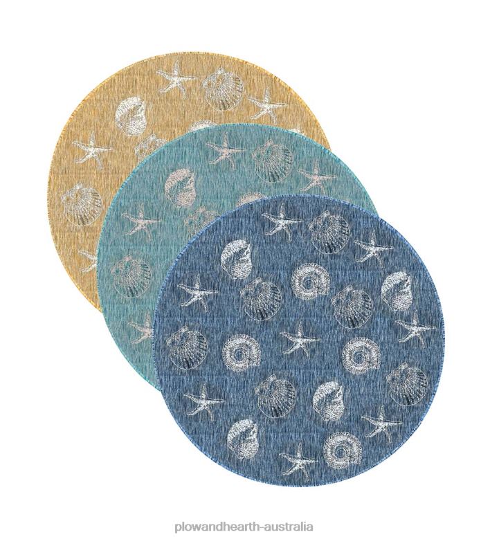 Plow & Hearth Indoor/Outdoor Textured Shells Polypropylene Rug P22BD1367 Houseware
