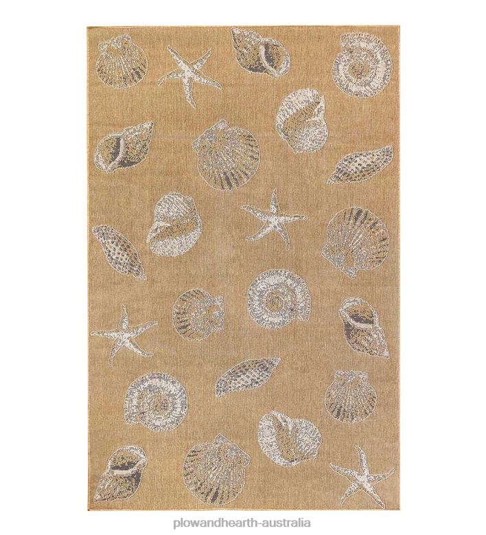 Plow & Hearth Indoor/Outdoor Textured Shells Polypropylene Rug P22BD1367 Houseware
