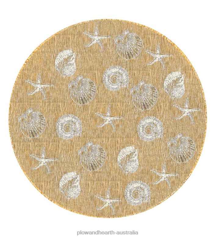 Plow & Hearth Indoor/Outdoor Textured Shells Polypropylene Rug P22BD1367 Houseware