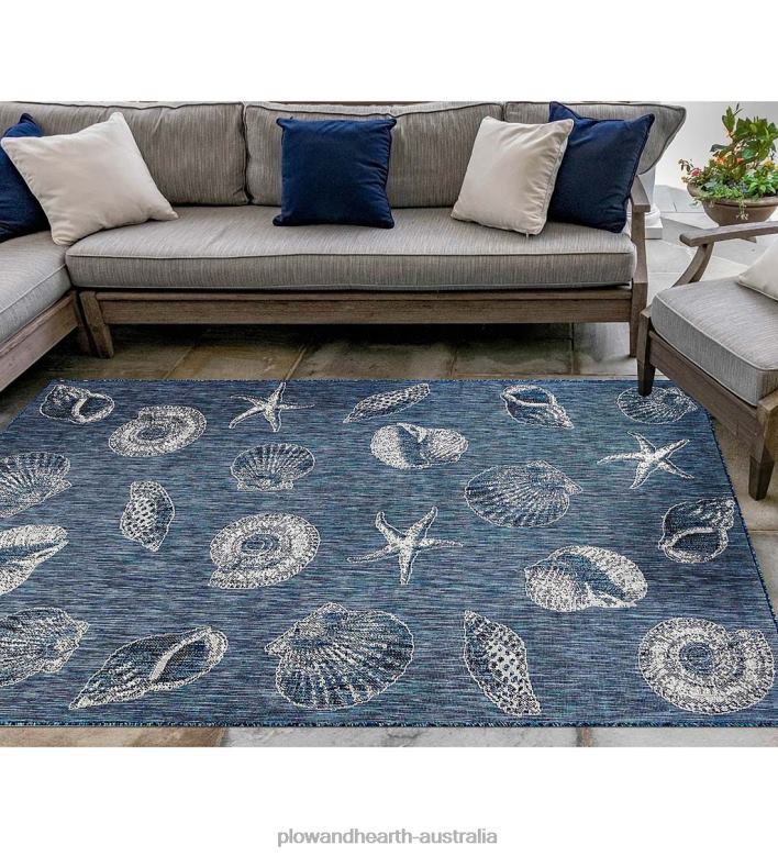 Plow & Hearth Indoor/Outdoor Textured Shells Polypropylene Rug P22BD1367 Houseware